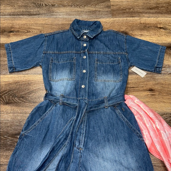 NWT Juicy Couture Medium Washed Belted Romper with Pink All Over Scarf Size S - Picture 4 of 15